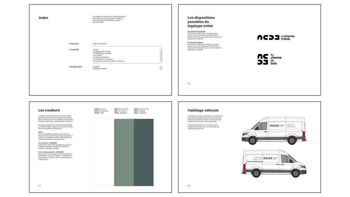 Charte graphique et identité Au Charme du Bois